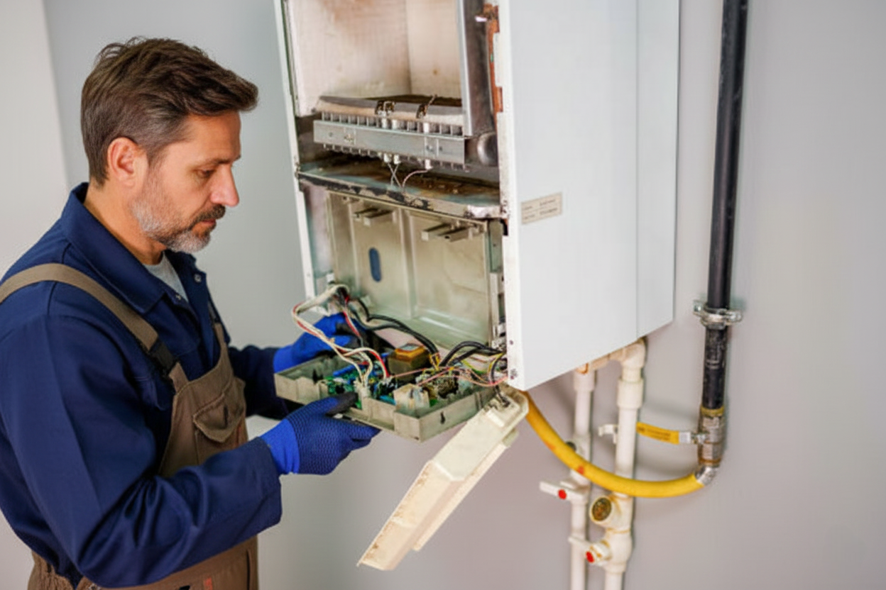 Professional HVAC technician working in Pahrump, NV